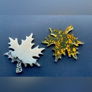 Maple leaf coasters set of 2